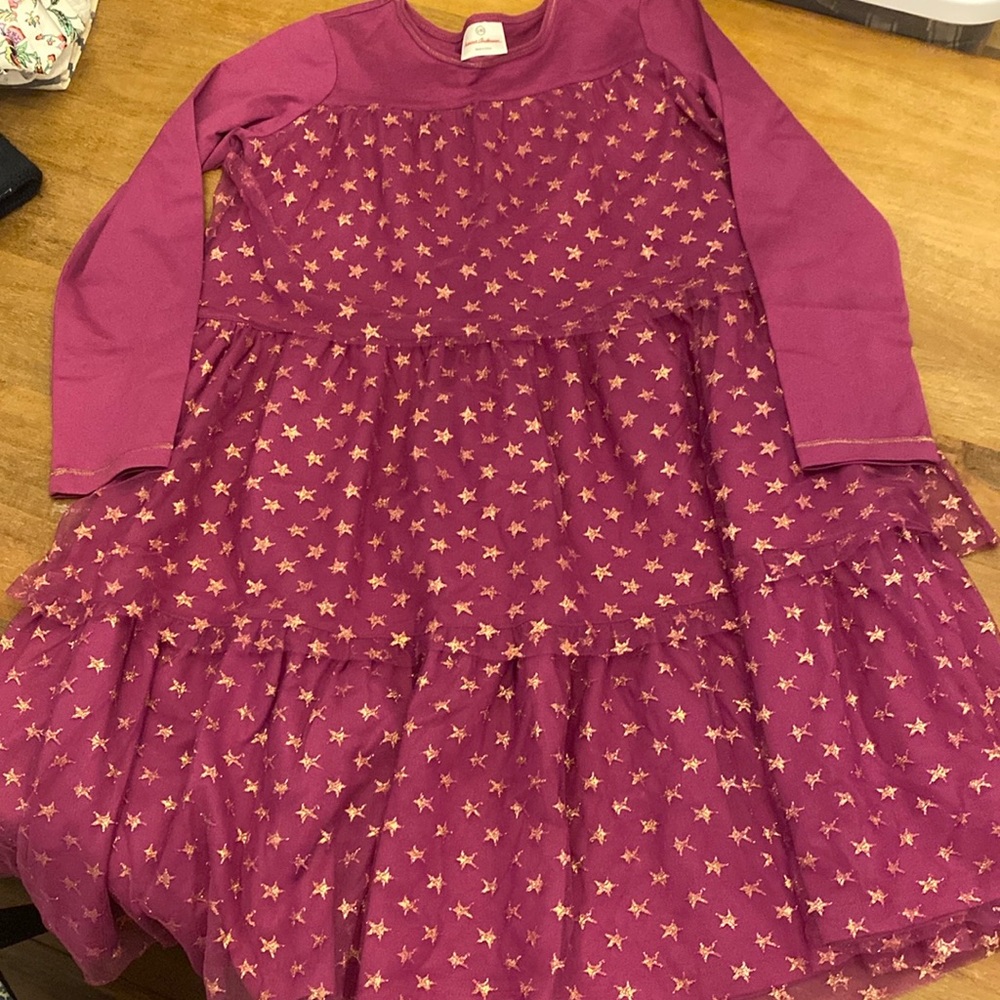 Hanna Andersson Sz 140 tulle tiered sparkly dress